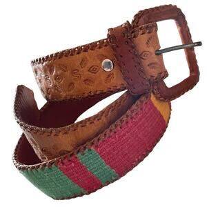 Southwestern Multi Colored Woven Women’s Leather Belt